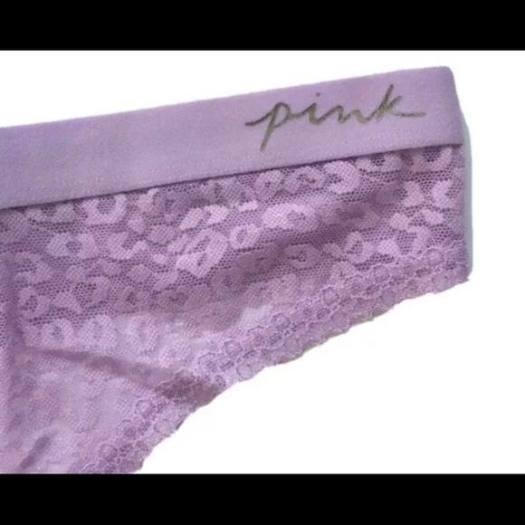 Victoria's Secret PINK Lot of 4 M Wear Everywhere Lace Thong Panty Panties - Picture 4 of 6